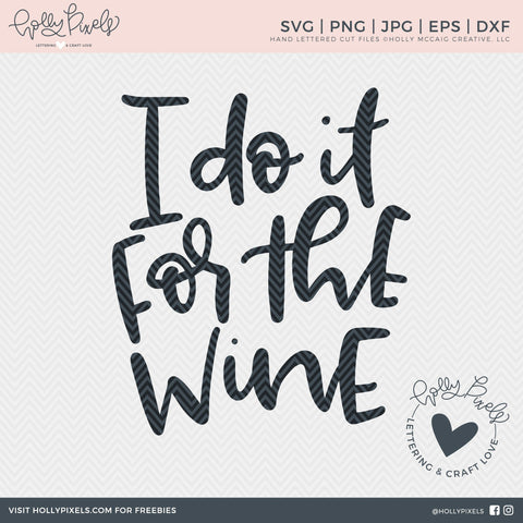 Funny SVG Quotes | I Do It For the Wine | Fitness SVG | Exercise SVG So Fontsy Design Shop 