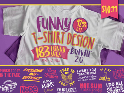Funny T-Shirt Design Bundle 2.0 Bundle So Fontsy Design Shop 