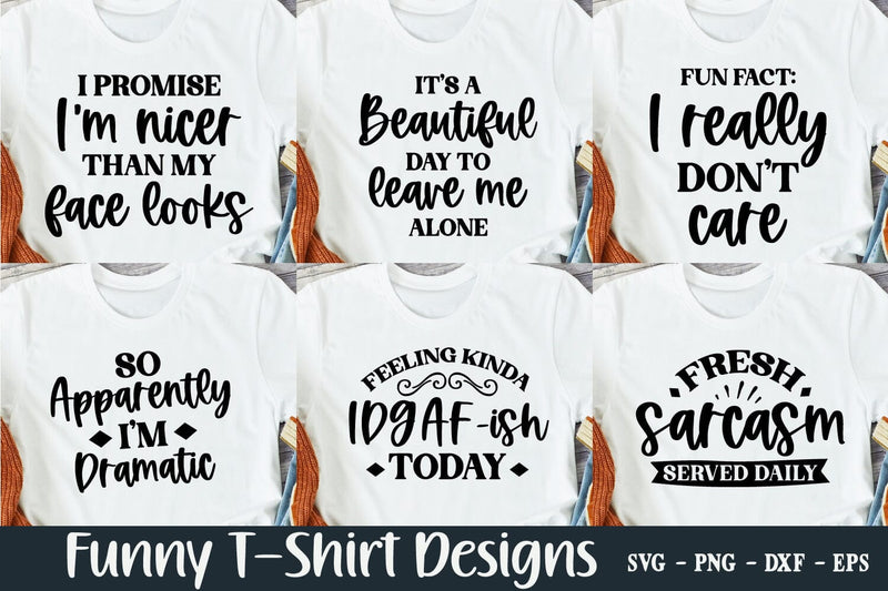 Funny T-Shirt SVG Bundle Sarcastic Quotes SVG Shine Green Art 