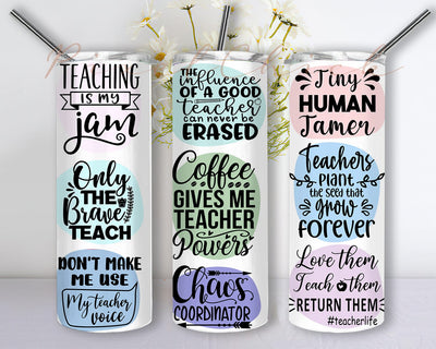 Funny Teacher Appreciation 20oz Skinny Tumbler Png, Teacher Tumbler Wrap, Teacher Life Back To School Tumbler Png, Digital Download Sublimation PixelChick 