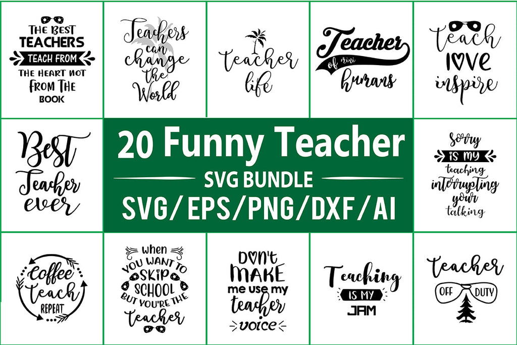 Funny Teacher SVG Bundle - So Fontsy