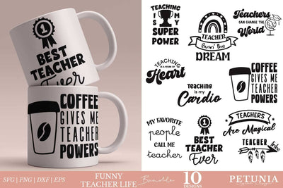 Funny Teacher SVG Bundle | Teacher Life SVG SVG Petunia Digital Design 