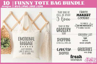Funny Tote Bag SVG Bundle | Tote Bag Quotes Bundle SVG Carla C Designs 