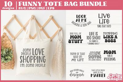 Funny Tote Bag SVG Bundle | Tote Bag Quotes Bundle SVG Carla C Designs 