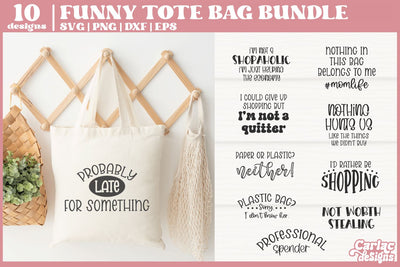 Funny Tote Bag SVG Bundle | Tote Bag Quotes Bundle SVG Carla C Designs 