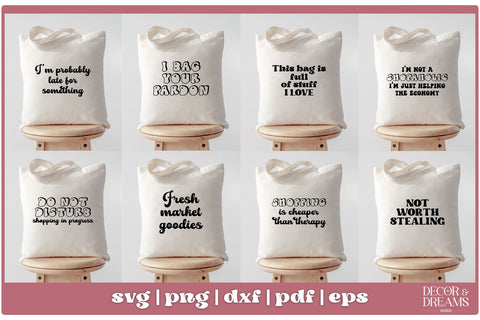 Funny Tote Bag SVG Bundle | Tote Bag Quotes Bundle | Vol 1 SVG Decor and Dreams 