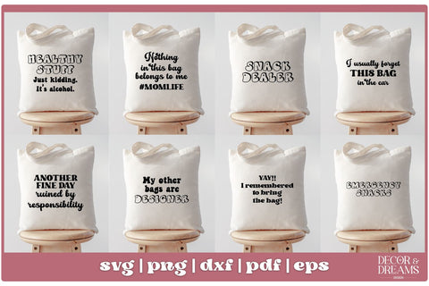 Funny Tote Bag SVG Bundle | Tote Bag Quotes Bundle | Vol 1 SVG Decor and Dreams 