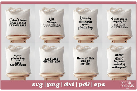 Funny Tote Bag SVG Bundle | Tote Bag Quotes Bundle | Vol 1 SVG Decor and Dreams 