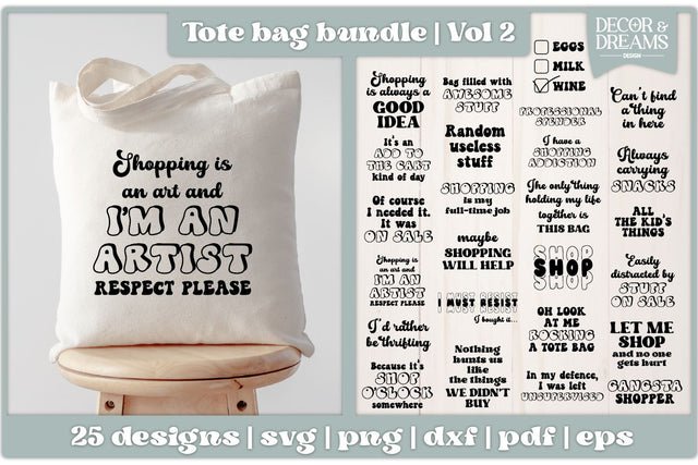 Funny Tote Bag SVG Bundle | Tote Bag Quotes Bundle | Vol 2 SVG Decor and Dreams 