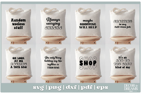 Funny Tote Bag SVG Bundle | Tote Bag Quotes Bundle | Vol 2 SVG Decor and Dreams 