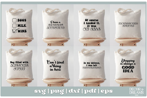 Funny Tote Bag SVG Bundle | Tote Bag Quotes Bundle | Vol 2 SVG Decor and Dreams 