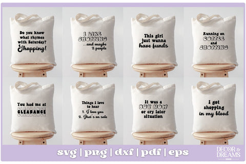 Funny Tote Bag SVG Bundle | Tote Bag Quotes Bundle | Vol 3 SVG Decor and Dreams 