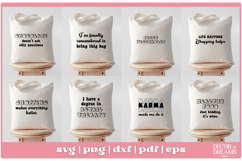 Funny Tote Bag SVG Bundle | Tote Bag Quotes Bundle | Vol 4 SVG Decor and Dreams 