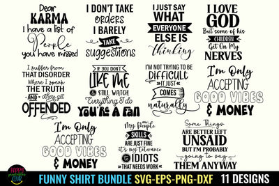 Funny Tshirt SVG Bundle I Humor SVG Bundle I Sarcastic SVG SVG Happy Printables Club 