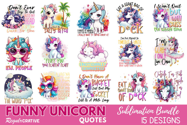 Funny Unicorn Jokes Sublimation Bundle Sublimation Regulrcrative 