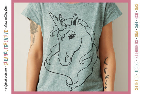 Funny Unicorn SVG - Ice Cream Cone Horse - ironic teen SVG craft file SVG CleanCutCreative 