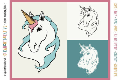 Funny Unicorn SVG - Ice Cream Cone Horse - ironic teen SVG craft file SVG CleanCutCreative 
