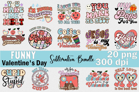 Funny Valentine's Day Sublimation Bundle Sublimation SVGArt 