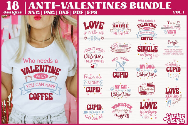 Funny Valentines Day SVG Bundle | Anti Valentine's Day SVG SVG Carla C Designs 