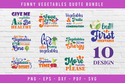 Funny Vegetables Quote Bundle SVG balya ibnu bi malkan 