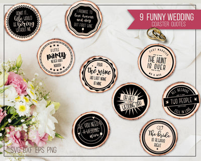Funny wedding coaster quotes SVG Boertiek 