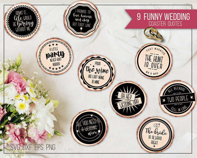 Funny wedding coaster quotes SVG Boertiek 