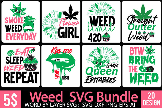 Funny Weed SVG Bundle , Weed SVG Bundle , Funny Cannabis SVG Bundle Quotes SVG BlackCatsMedia 