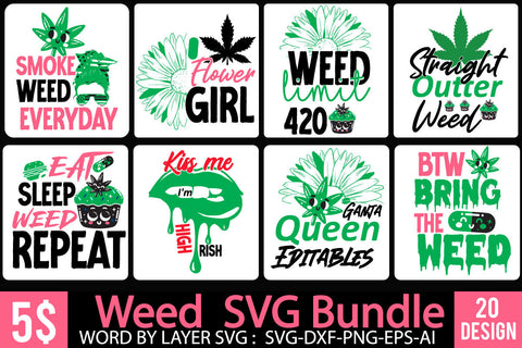 Funny Weed SVG Bundle , Weed SVG Bundle , Funny Cannabis SVG Bundle Quotes SVG BlackCatsMedia 