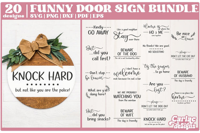 Funny Welcome Sign SVG Bundle | Funny Door Sign Bundle SVG Carla C Designs 