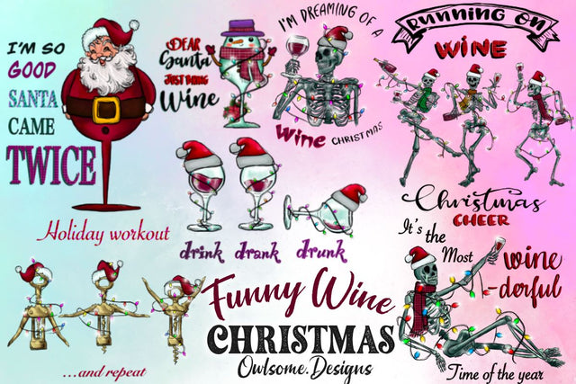 Funny Wine Christmas Sublimation Bundle Sublimation LAM HOANG THUY 