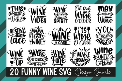 Funny Wine Svg Design Bundle SVG Rupkotha 