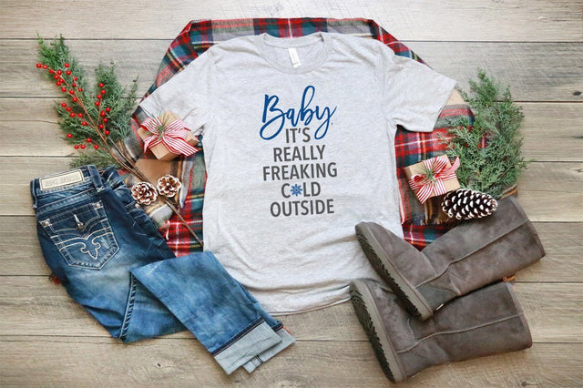 Funny Winter SVG - Baby It's Freaking Cold Outside SVG Simply Cutz 