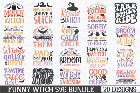 Funny Witch SVG Bundle SVG akazaddesign 