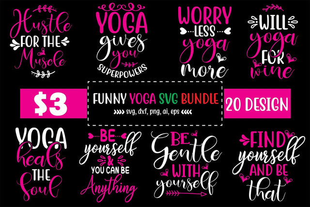 Funny Yoga SVG Bundle SVG shah alam 