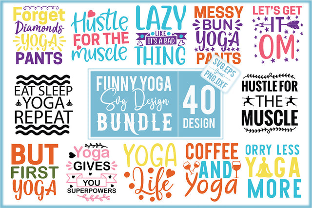 Funny Yoga SVG Design Bundle SVG Creativeart88 
