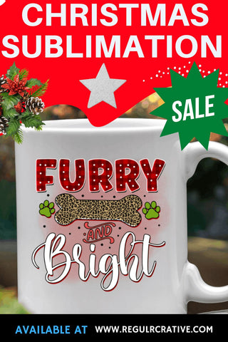 Furry and bright Sublimation PNG, Sublimation Christmas Dog Design Sublimation Regulrcrative 
