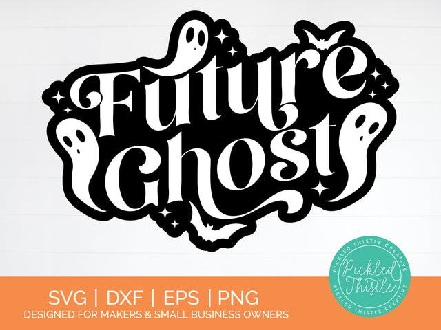 Future Ghost Halloween SVG Cut File SVG Pickled Thistle Creative 