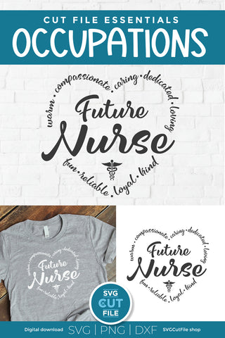 Future Nurse svg with heart SVG SVG Cut File 