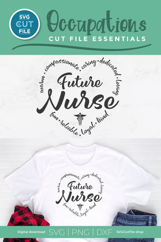 Future Nurse svg with heart SVG SVG Cut File 