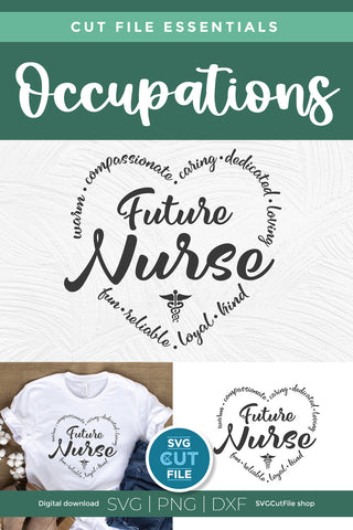 Future Nurse svg with heart SVG SVG Cut File 
