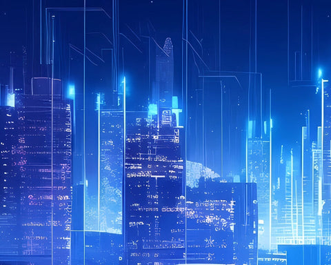 Futuristic City Cyberpunk Neon Lights, 20 Cityscape JPG Images, Skyline Sublimation nikola 