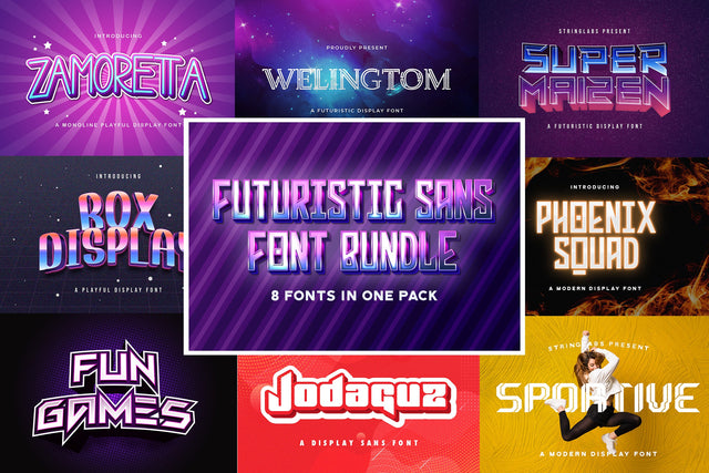 Futuristic Sans Font Bundle Font StringLabs 