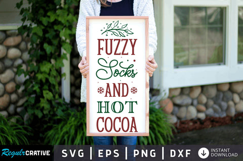 Fuzzy socks and hot cocoa SVG Design SVG Regulrcrative 