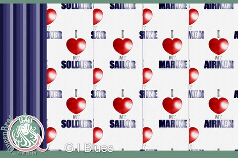 G I Blues Patriotic Papers Digital Pattern QueenBrat Digital Designs 