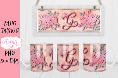 G Monogram mug design for sublimation, letter G mug PNG Sublimation Amorclipart 