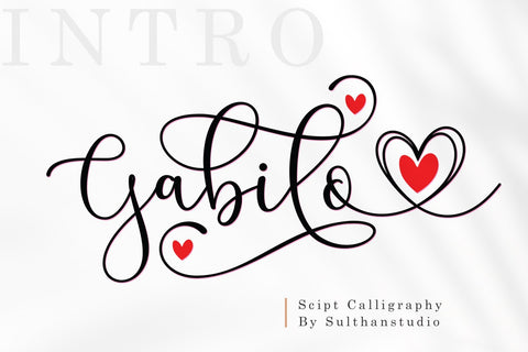 Gabilo Script Font Sulthan studio 