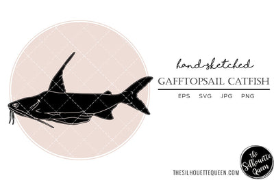 Gafftopsail Catfish Hand sketched, hand drawn vector clipart SVG Loveleen Kaur 