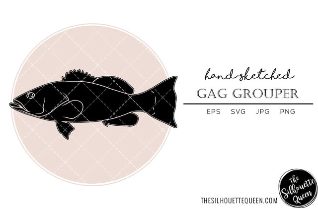 Gag Grouper Hand sketched, hand drawn vector clipart SVG Loveleen Kaur 