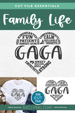 Gaga svg, gaga heart svg, grandma gaga svg SVG SVG Cut File 