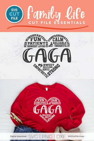 Gaga svg, gaga heart svg, grandma gaga svg SVG SVG Cut File 